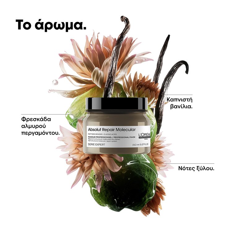 L'Oréal Absolut Repair Molecular Μάσκα Μοριακής Επανόρθωσης Για Ταλαιπωρημένα Μαλλιά 500ml