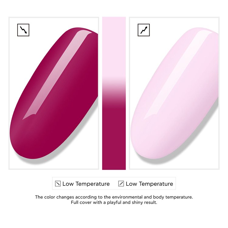 THERMO CHANGE GEL – STRAW BERRY SPLIT – PINK TO WHITE