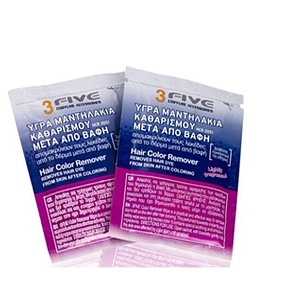 Υγρά Μαντηλάκια Καθαρισμού μετά από βαφή. hair color remover 3five